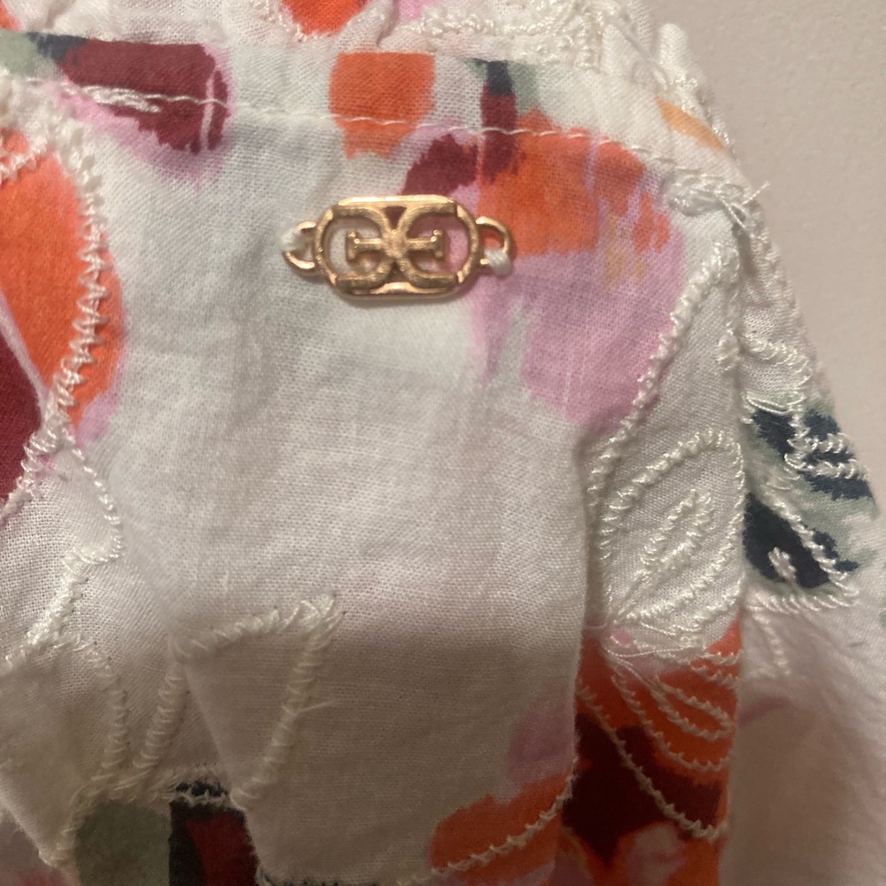 Sam Edelman Floral Blouse in Red and Orange - Picture 6 of 7